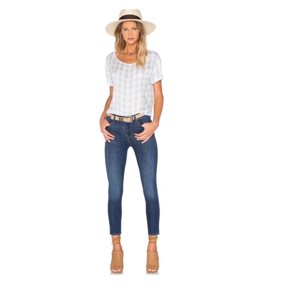 J Brand Alana High Rise Cropped Skinny Jeans Thrill Wash JB000074 Blue Womens 27